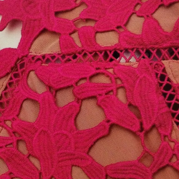 Fuchsia Crochet Lace Maxi Dress Size M - Picture 11 of 11